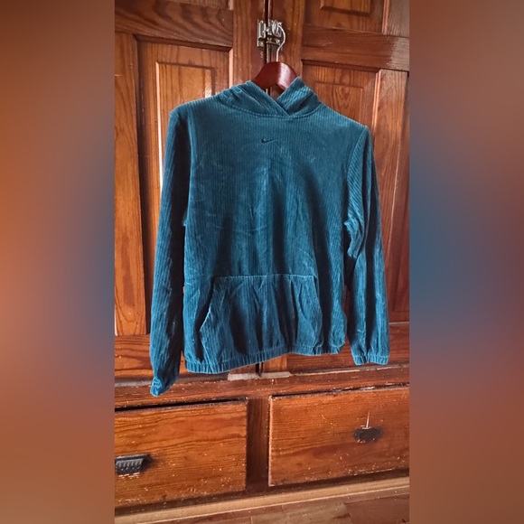 Nike Velour Cord Track Set (matching set: hoodie & joggers)- teal- Small - Picture 7 of 11